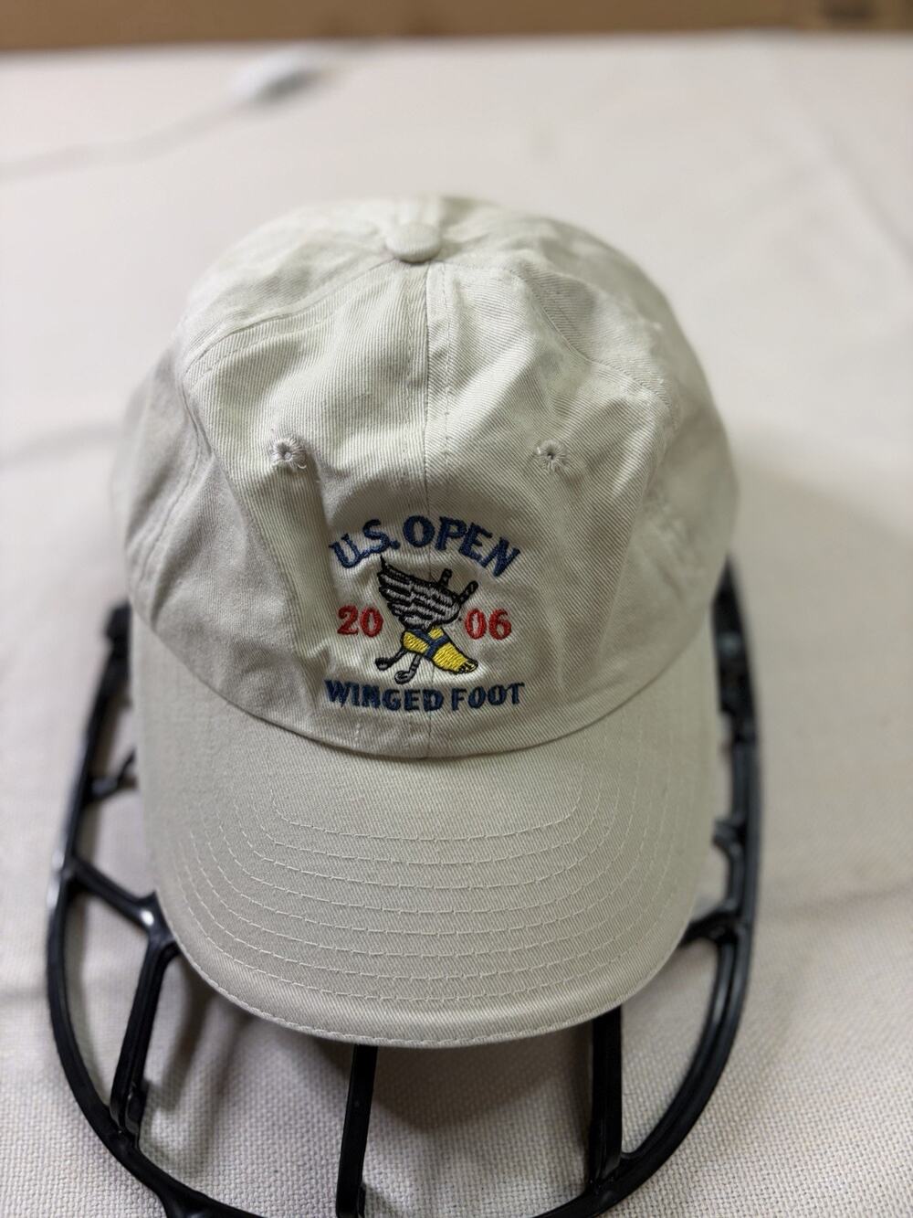 VTG USGA Hat Unisex Adjustable 2006 U.S. Open Winged Foot Golf Member Beige